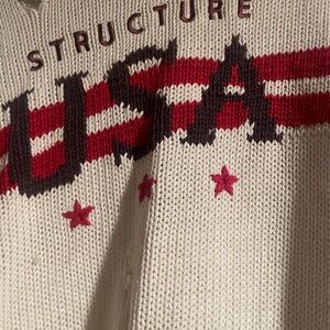 Vintage reworked structure cream USA sweater SZmed